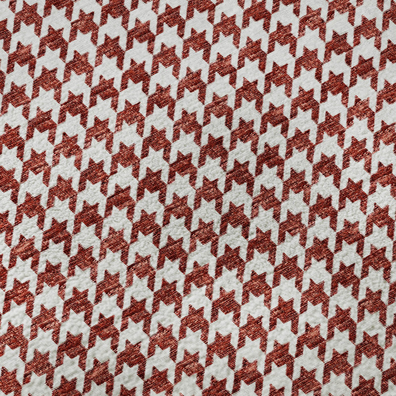 Premium Machine Washable Paullette AMF137 Red Rug, Rectangle 1'8" x 2'6"