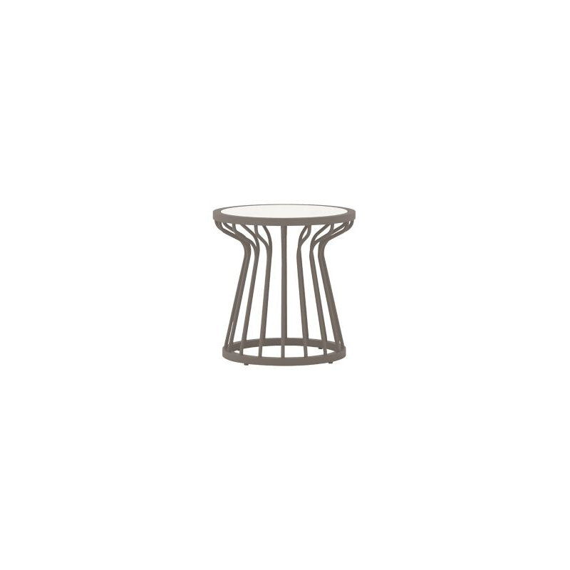 Kali Outdoor Round Side Table, Gray