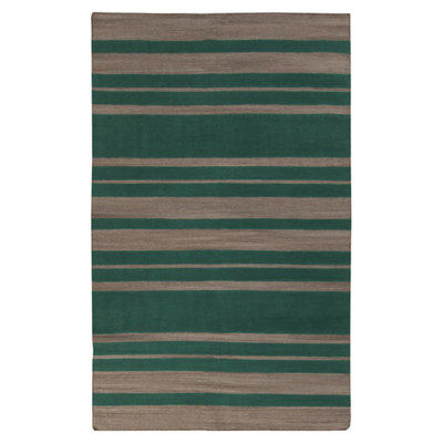 Tapis de zone rayée en nuage vert & émeraude Collins