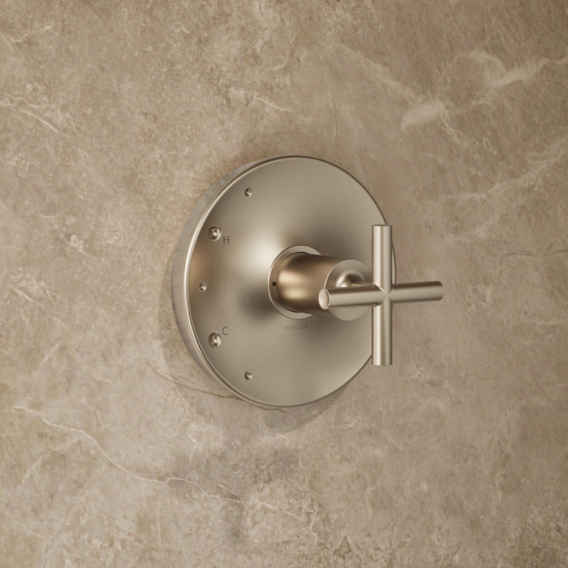 Purist Shower Trim, Vibrant Brushed Bronze, Cross Handle