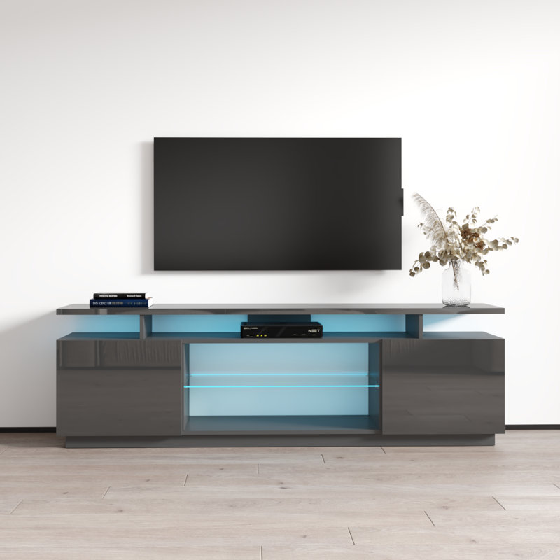 Meuble télé gris Eva, Gris