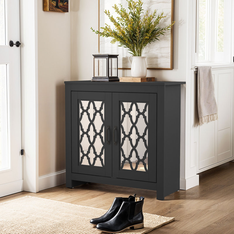 Chessani 2-Door & 3-Door Shoe Storage Cabinet (Holds 28 Pairs), Black