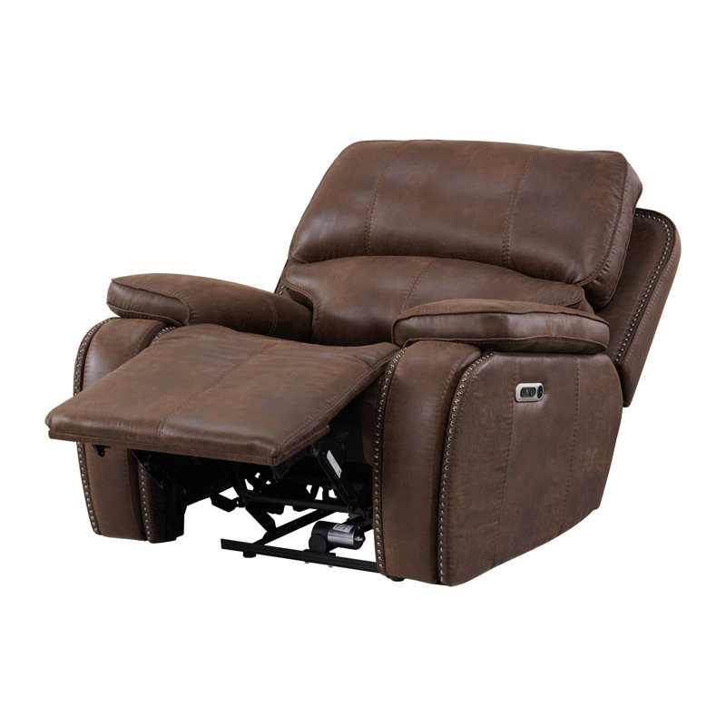 Sariol Upholstered Power Recliner, Brown 100% Polyester