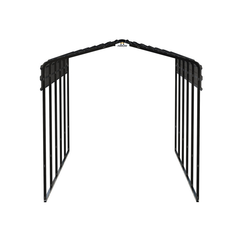 Galvanized Steel Carport, 10X24X9, Charcoal