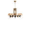Lustre élégant en métal doré et miel, hauteur réglable, 29,5 po x 5,9 po | 5 x douilles E27 (40 W maximum) | Certifié IP20 | Parfait pour la salle à manger et les espaces de vie, conception élégante en verre, ampoule non incluse-996225746-996225751-996225775
