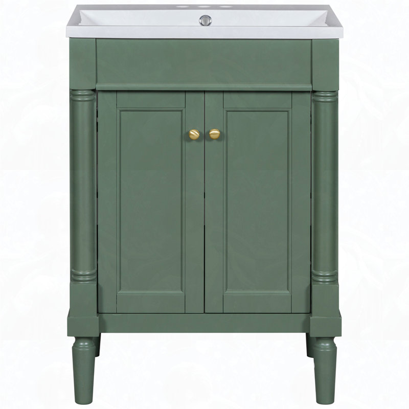 Meuble-lavabo simple 24 po, Vert