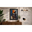 Grand Piano in Blue Mid-Century - Framed Print-1473530644-1473530651