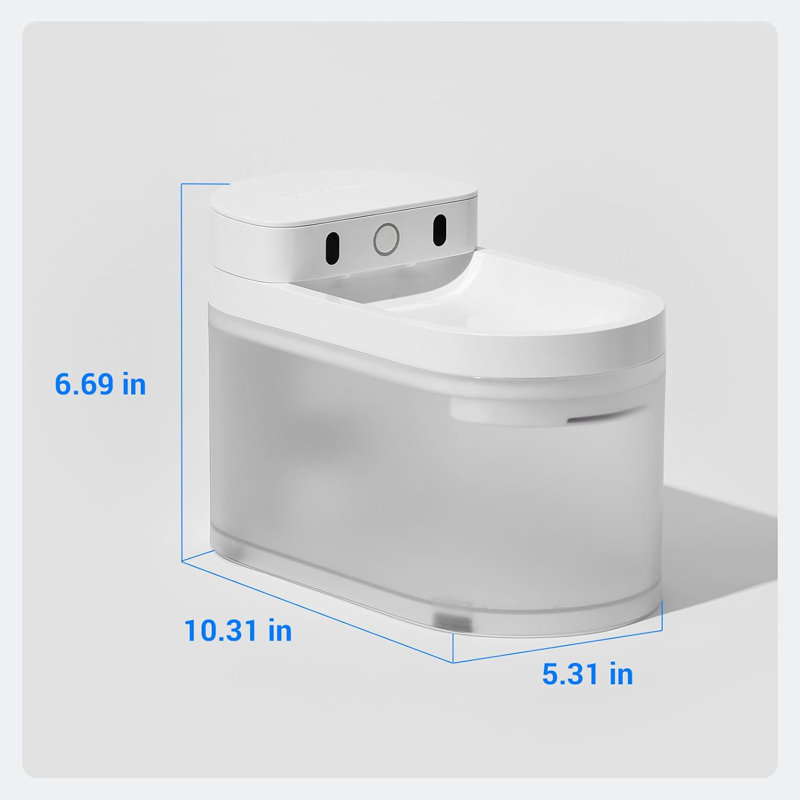 CATLINK W03 Wireless Cat Water Fountain, 2300ml, 5000mAh Battery, App Control, Fine Filter & Low Noise 30dB