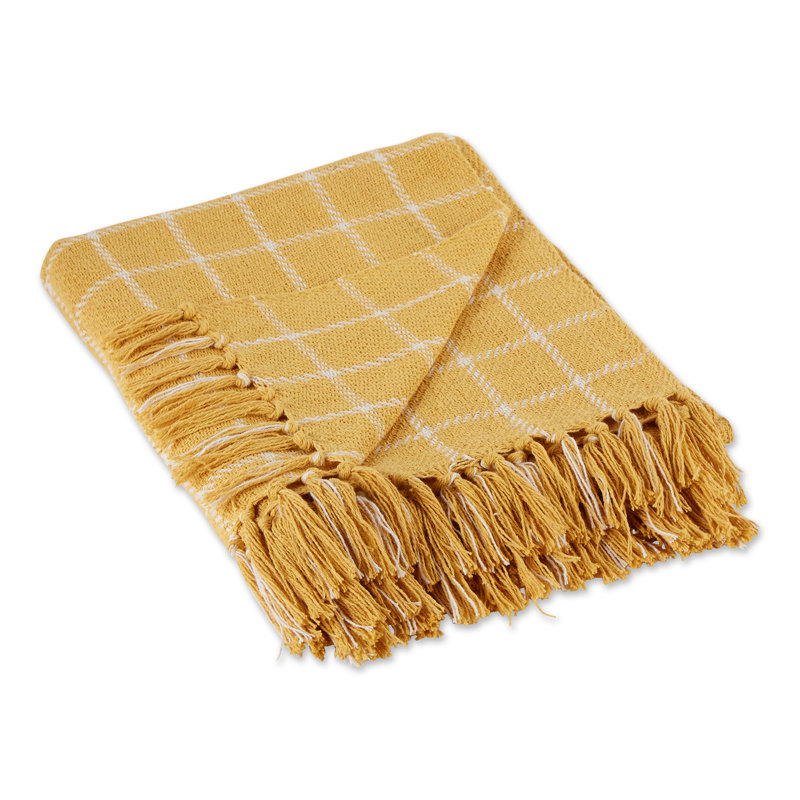 Hand Woven Throw Blanket, Golden