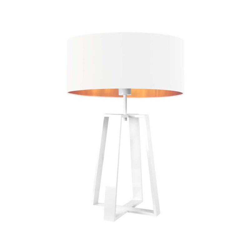 Selah Metal Table Lamp, White, White