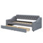 Lit de jour simple rembourré avec accoudoirs de rangement et port de charge USB-612945579