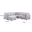 Canapé modulaire en L Lane, repose-pieds, 3 coussins, gris clair, 95 pouces-120340843-120340845-124436778