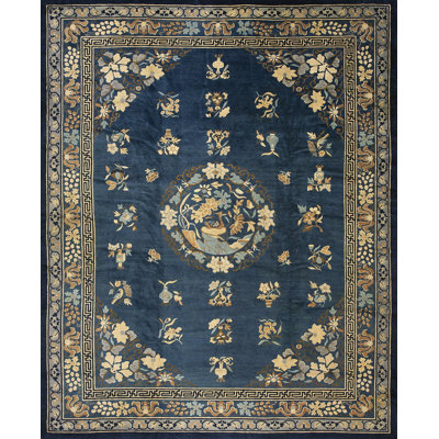 Antique Peking Room Size Wool Blue Navy, Brown Rug