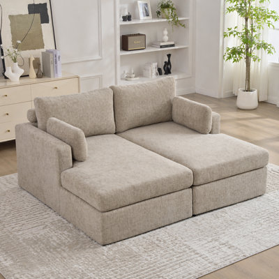 63.39" Wide Combination Sofa Bed With Cushions
