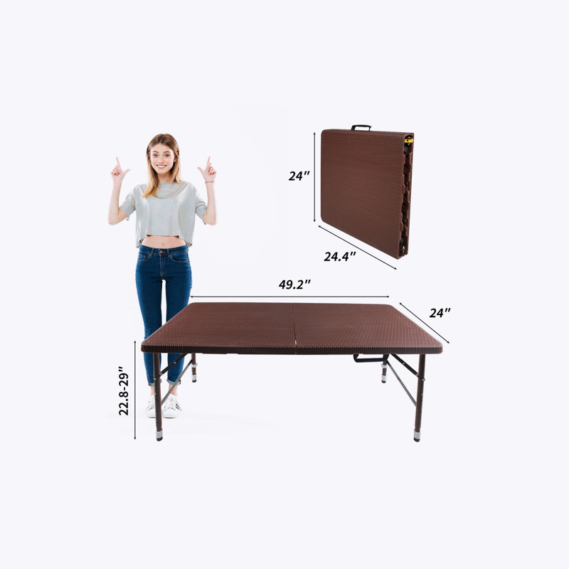 Table portable pliante en osier de 4 pi