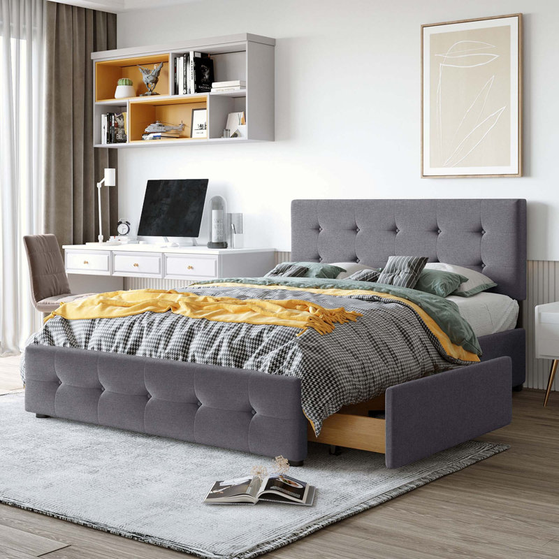 Lit tapissier, Gris foncé