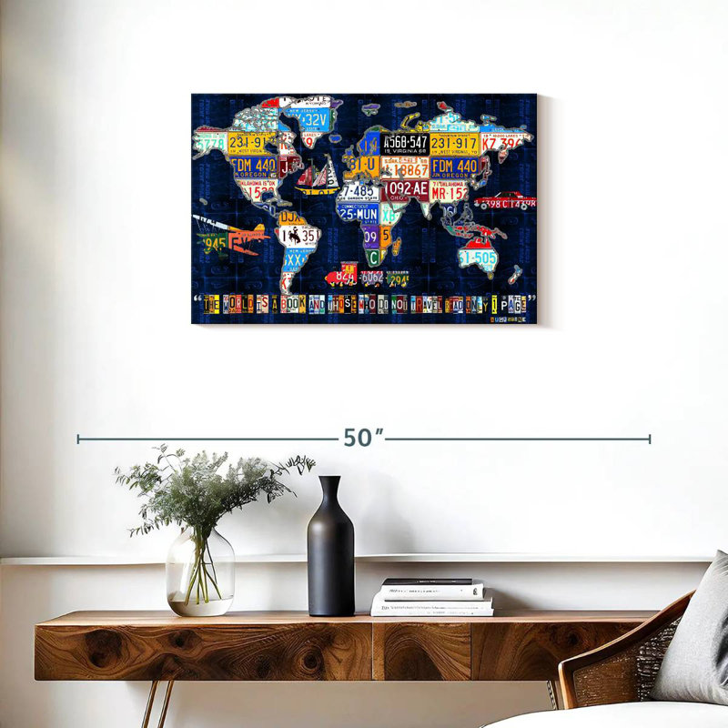Aliaz World Map Augustine, 20" H x 30" W