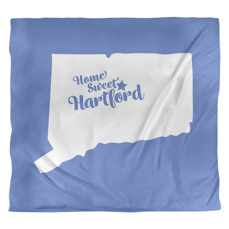 Housse de couette hartford connecticut, Housse de couette pour très grand lit, Bleu, Microfibre