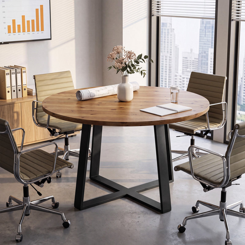 47.25cm Solid Wood Round Conference Table