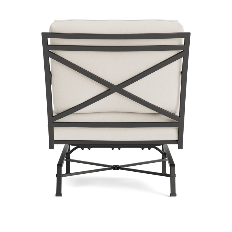 Venetian Outdoor Lounge Chair, Fusion Natural, Textured Pewter