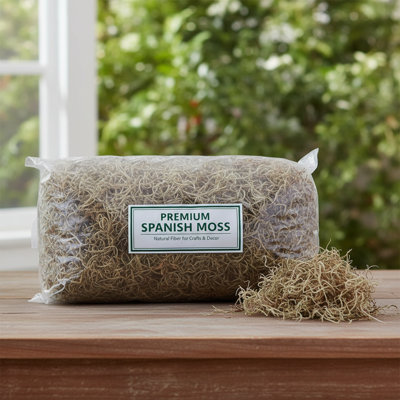 Natural Decorative Moss for Houseplants, Soil Cover, Crafts, Terrariums & Floral Arrangements - 400 Cubic Inches