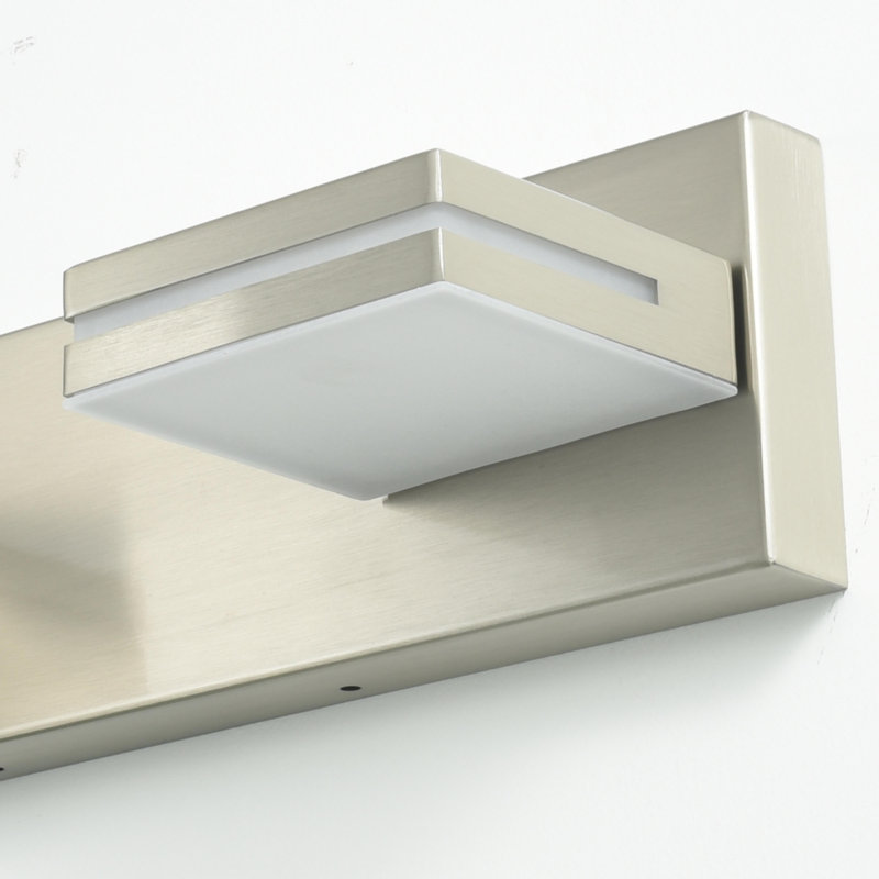 Lumières de meuble-lavabo modernes à DEL à intensité variable pour miroir, Deux lumières, Nickel brossé