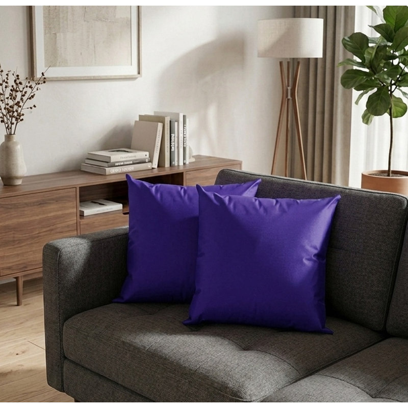 Housses de coussin décoratives faites à la main 16 po x 16 po, Mauve foncé