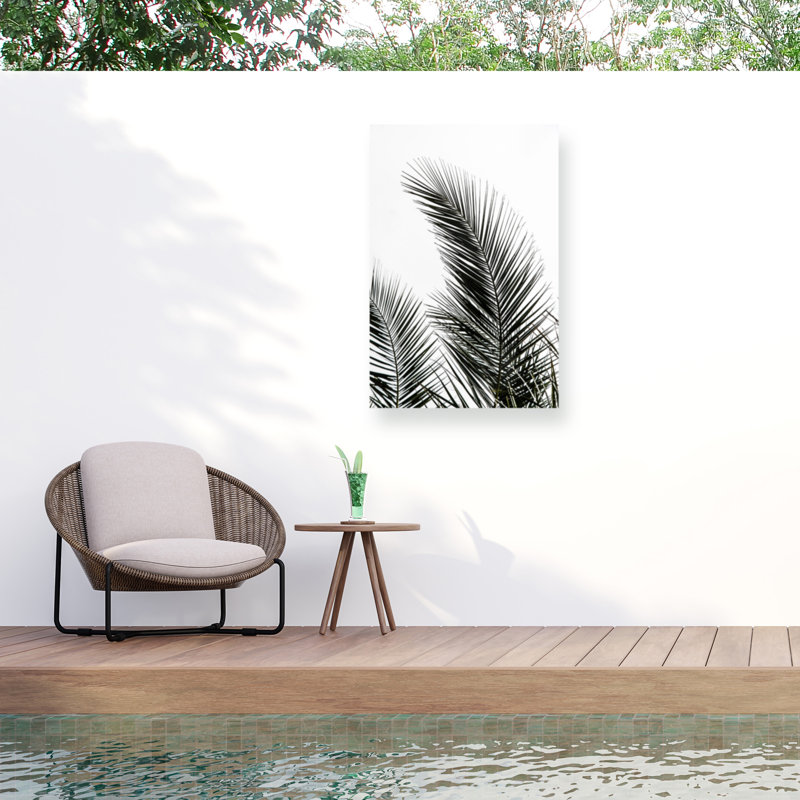 24" x 16" Light Botanical Palm Leaves Canvas Art