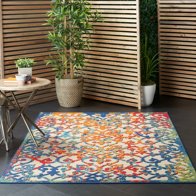 Eaglin Trellis Washable Indoor/Outdoor Area Rug, Rectangle 3'6" x 5'6"