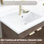 Ensemble de meuble-lavabo autoportant simple 29,9 po avec plateau en céramique et miroir Waukesha-581081757-581081826
