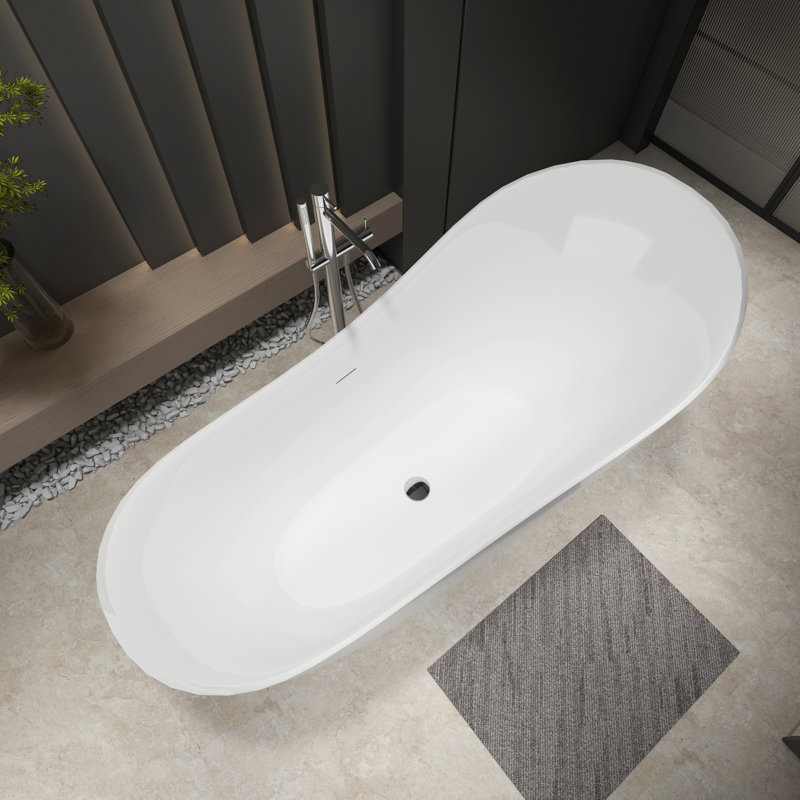Baignoire de trempage autoportante en acrylique 63 po x 30 po J05