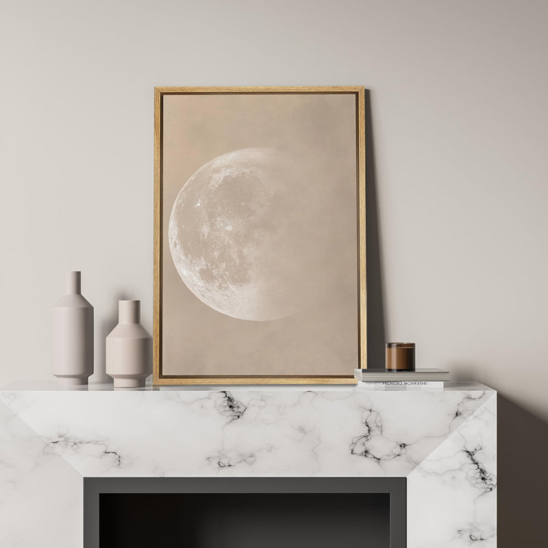 «Crescent Moon Minimalist Lunar Phase» sur, Naturel, H 36 po x l 24 po