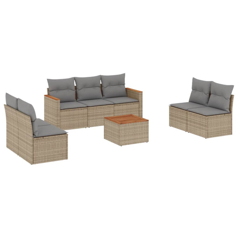  Ensemble de canapé de jardin beige