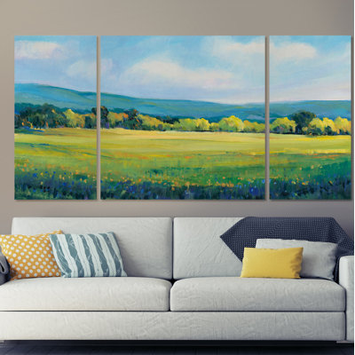 «Partly Cloudy II», ensemble de 3 reproductions sur toile