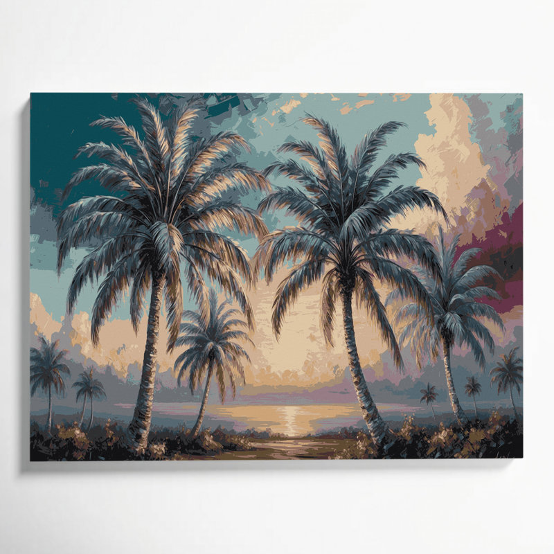 «Hawaiian Royal Palm», art mural sur toile noire, H 20 po x l 24 po