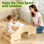 Rock and Roll Teeter Totter & Table - Ensemble 3 en 1 convertible en bois de bouleau pour deux, mobilier ludique et multifonctionnel