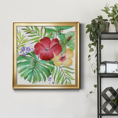Fleurs tropicales - Peinture sur toile encadrée