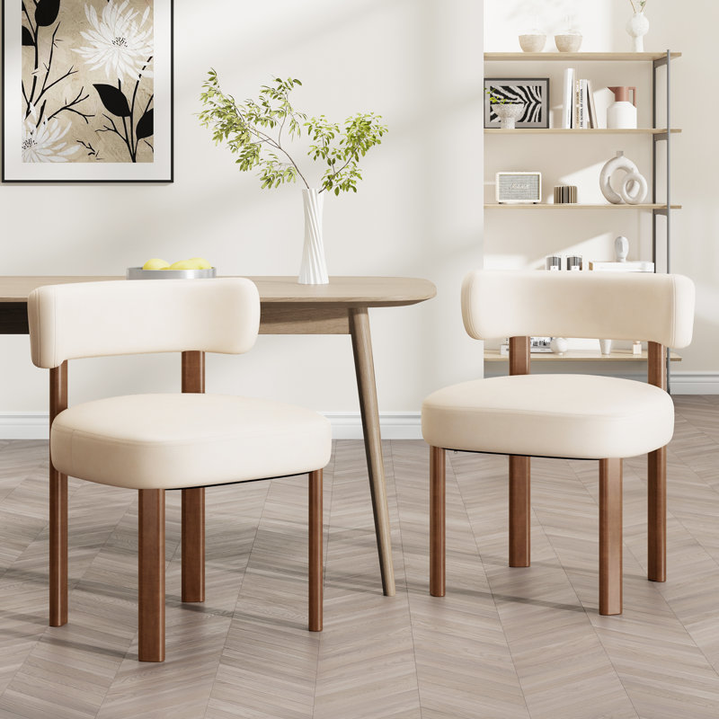 Chaise d'appoint rembourrée en similicuir, Beige