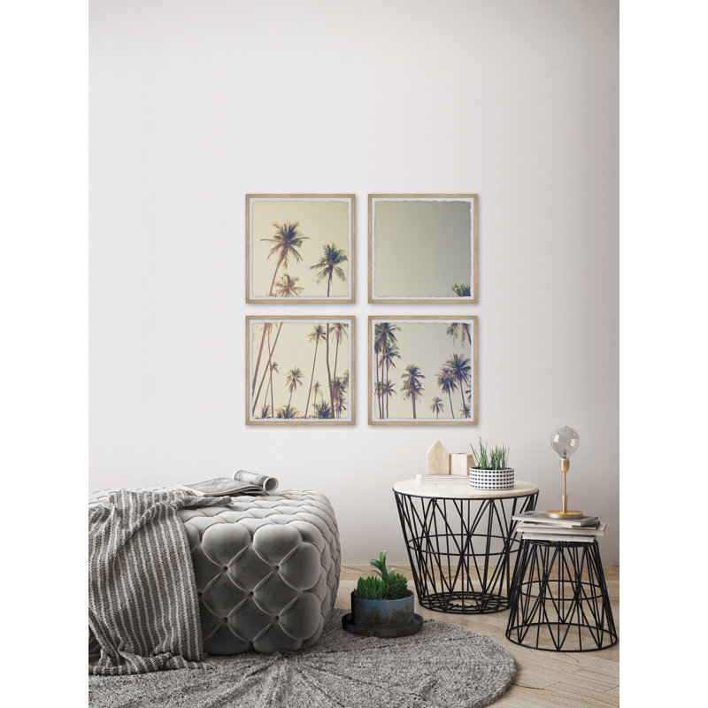 Palm Cool Breeze Quadrupych par Marmont Hill - photographie de 4 pièces, H 32 po x l 32 po x P 1,5 po