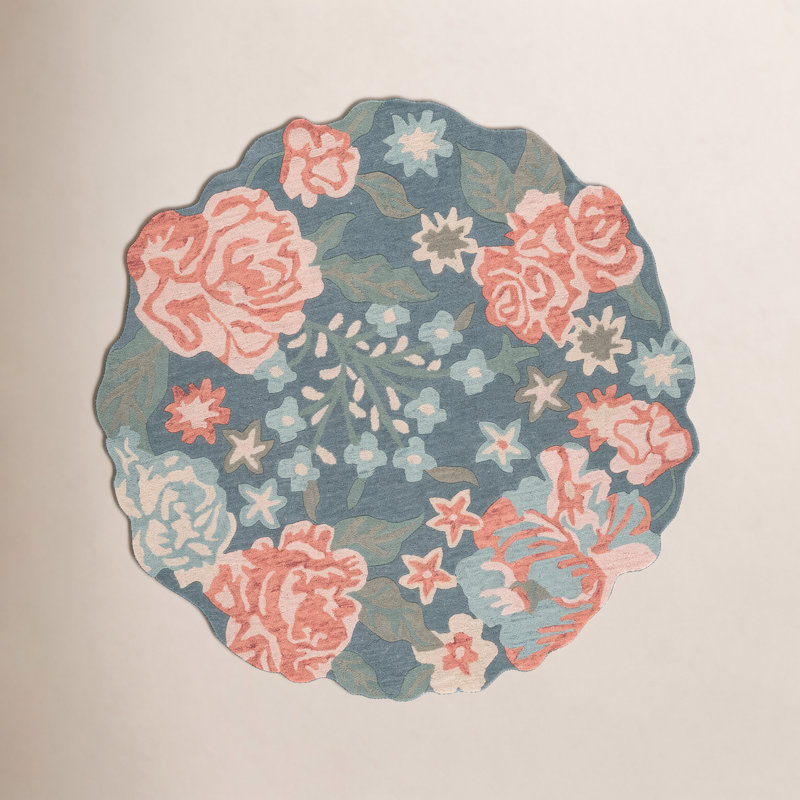 Dianella Jardin Hand Tufted Wool;Cotton Floral Indoor Rug, Round 6'