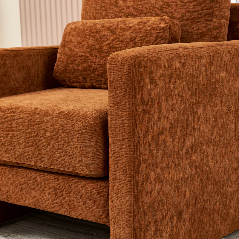 Chaise en chenille moderne - structure en bois massif avec coussin épais et assise idéale pour diverses pièces Instructions d'assemblage simples