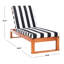 Chaise longue simple inclinable en eucalyptus avec coussins 80,9 po Faunce-2144100989-2138730162