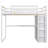 Wood Loft Bed With Built-In Wardrobe And Storage Shelves-106602804