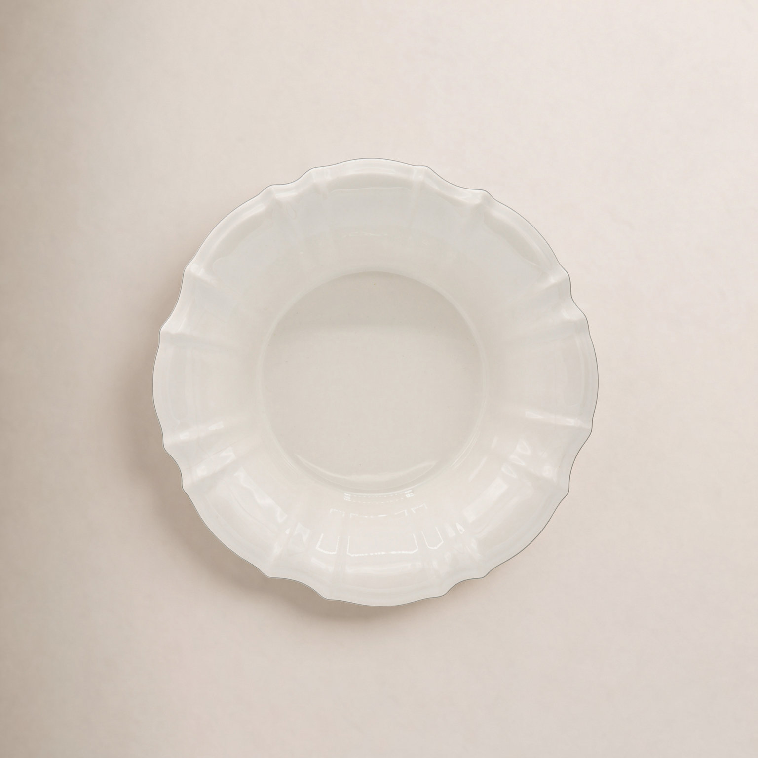 Chloe Ceramic Salad Bowl, White, 11.81"