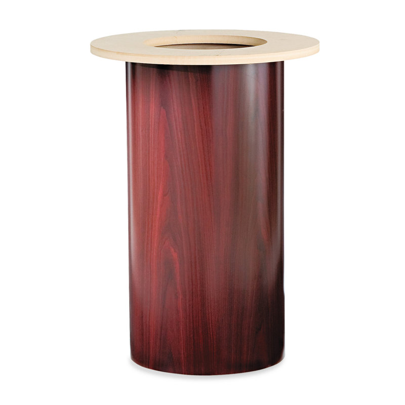 Preside Cylinder Table Base, Mahogany