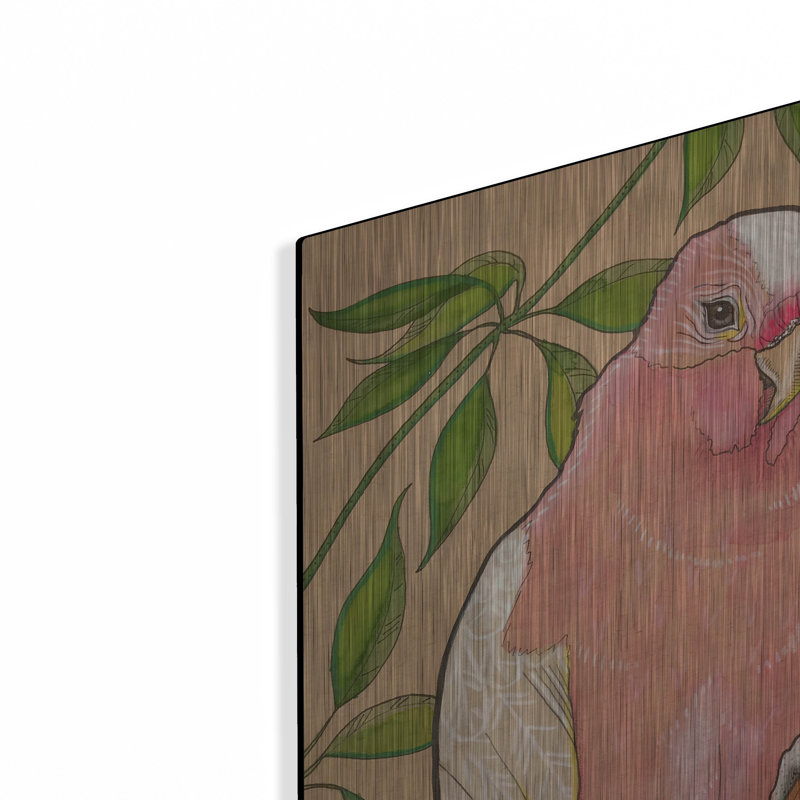  «Pink Parrot» par Bebe Keith, art mural en métal, 16 po x 24 po