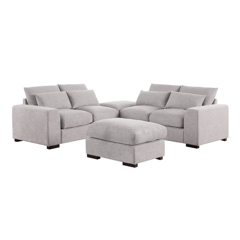 Canapé modulaire moderne avec 2 repose-pieds Tatman
