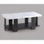Ensemble 3 pièces de tables de cocktail avec plateau en faux marbre - blanc et noir