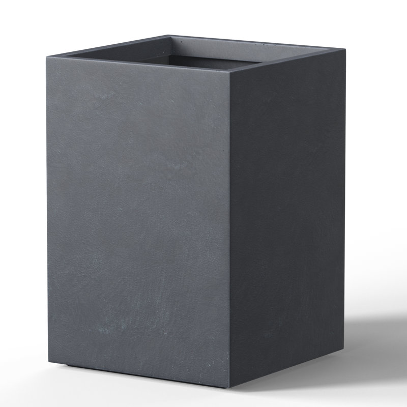 Jabrayah Handmade Planter Box, Granite Gray, 13" H x 9" W x 9" D