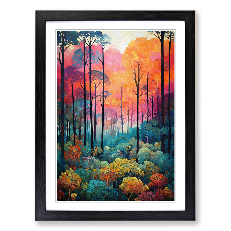 Single Picture Frame Print on Wood, 64cm H x 46cm W, Black Framed